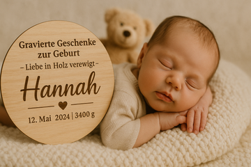 Gravierte Geschenke zur Geburt – Liebe in Holz verewigt