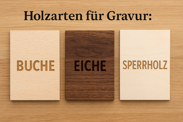 Holzarten für Gravur: Eiche, Buche & Sperrholz im Vergleich