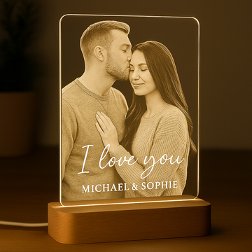 Hochwertiges Acrylschild mit LED – Dein Foto in neuem Licht!