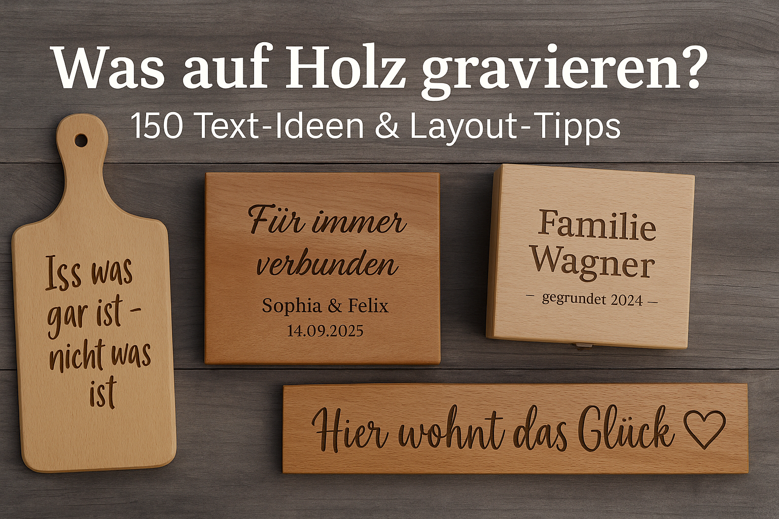 Was auf Holz gravieren? 150 Text-Ideen & Layout-Tipps