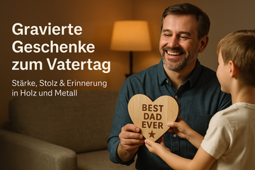 Gravierte Geschenke zum Vatertag – Stärke, Stolz & Erinnerung in Holz und Metall