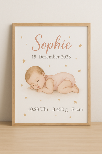 Personalisiertes Babybild mit Namen & Geburtsdaten – Das perfekte Geschenk zur Geburt