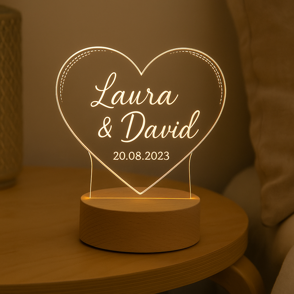 🎨 Personalisierte Acryl-Lampe mit Gravur – Magisches Licht für besondere Momente