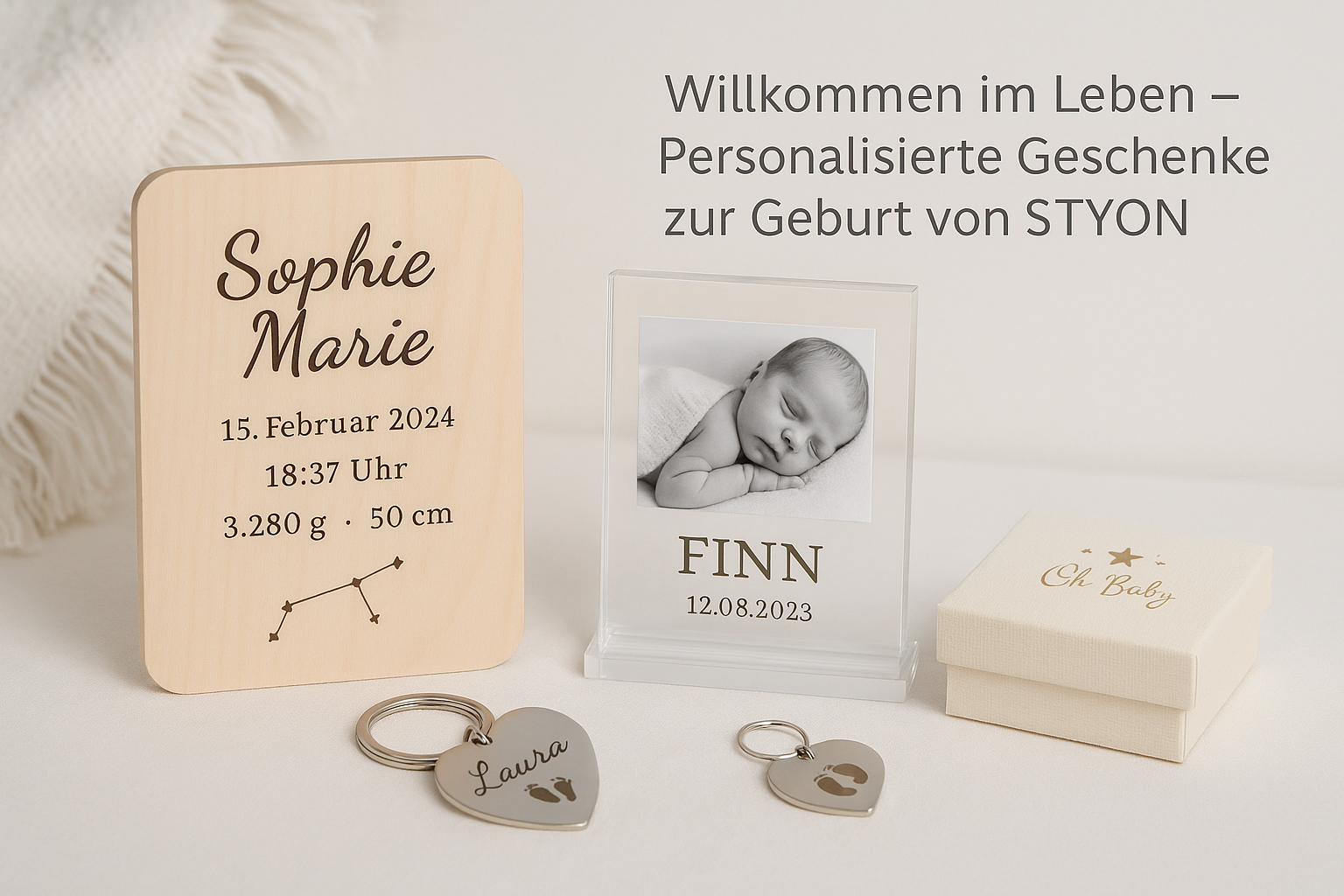 Willkommen im Leben – Personalisierte Geschenke zur Geburt von STYON