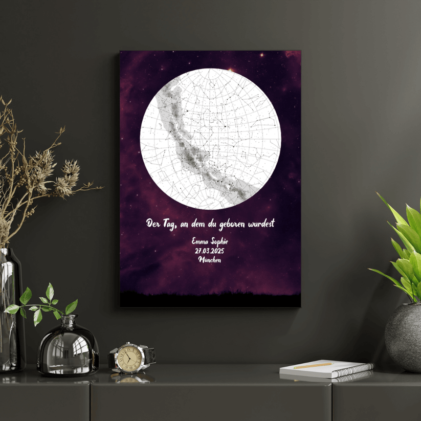Sternenkarte Poster Zertifikat Gold