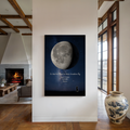 Personalisierte Mondphasen Leinwand mit Nacht-Himmel und Paar-Silhouette