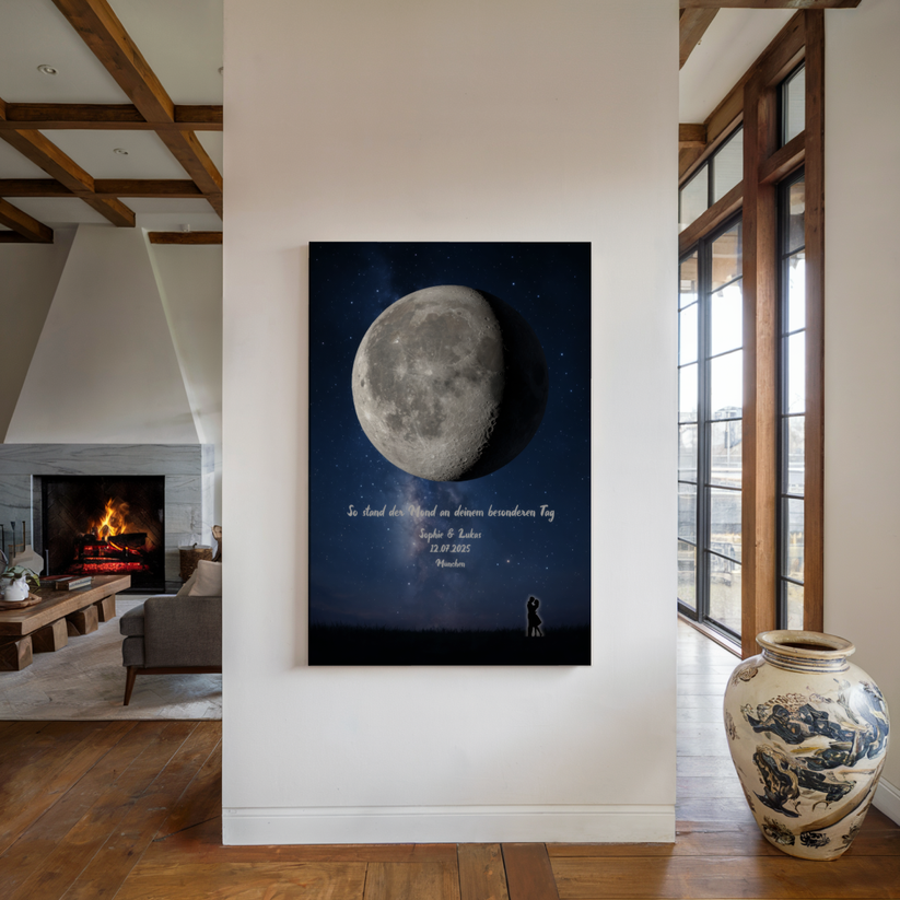 Mondphasen Canvas auf Wand