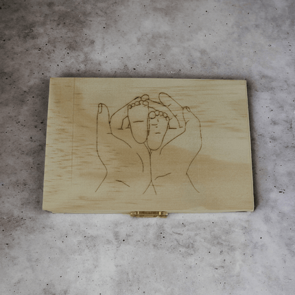 Graviertes Holzkästchen für Taufe personalisiert Rosen Holzbox - Styon