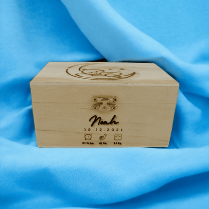 Graviertes personalisiertes Holzkästchen für die Taufe rosen Holzbox - Styon