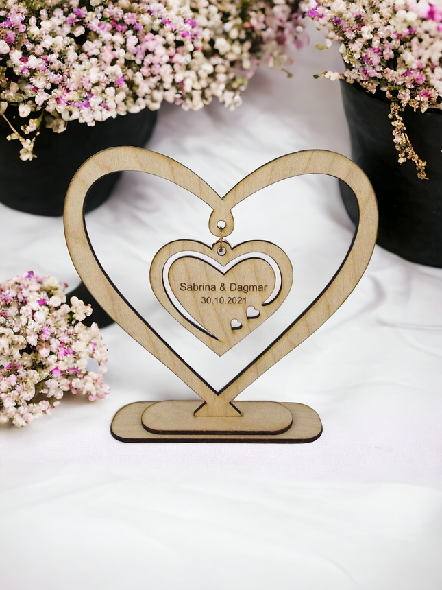 Inimă personalizată, nuntă ideală și cadou de Ziua Îndrăgostiților