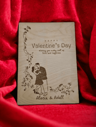 Holzgravur Valentine's Day Name personalisiertes Geschenk - Styon