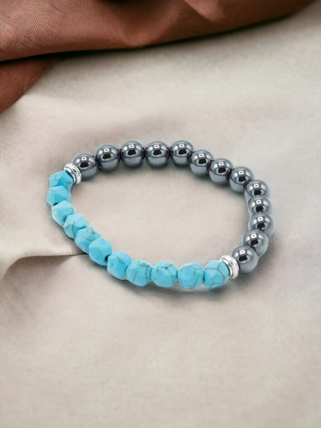 Faceted Gemstone Bracelet - Magnetic Turquoise - Peace