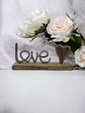 Metall 'LOVE' Display, Mangoholz, personalisiert mit Namen, 20cm - Styon