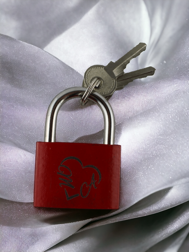 Metall Liebesschloss Zwei Schlüssel Personalisiert Initiale