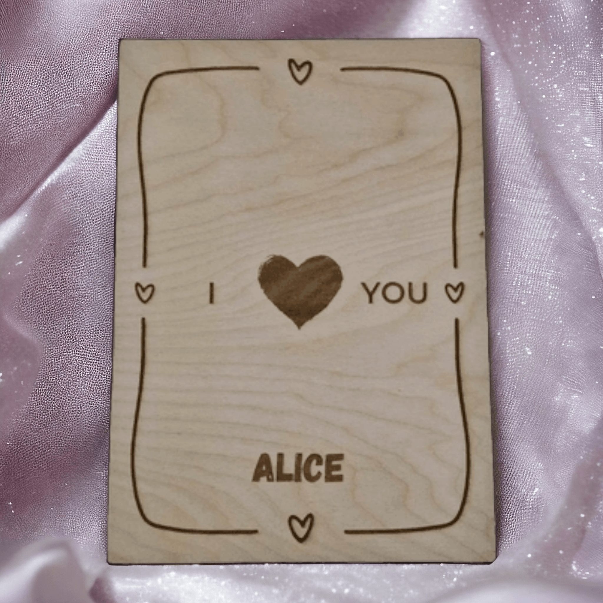 Personalisierte I Love You A4-Holzgravur Einzigartiges Geschenk für Liebende - Styon