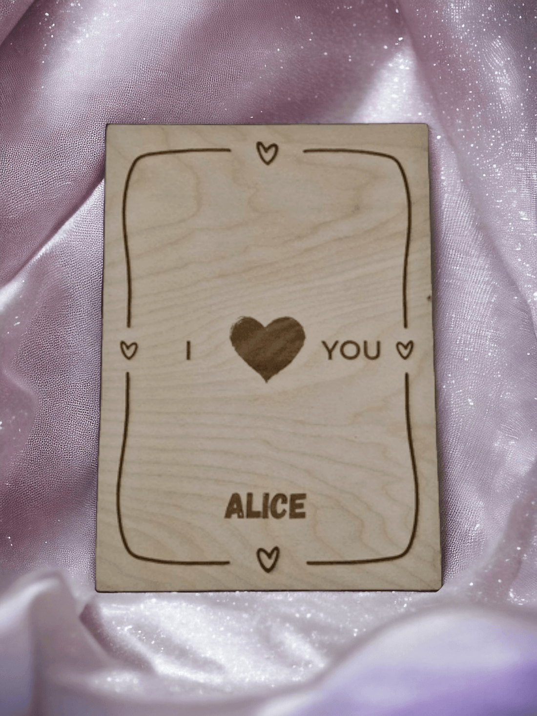 Personalisierte I Love You A4-Holzgravur Einzigartiges Geschenk für Liebende - Styon