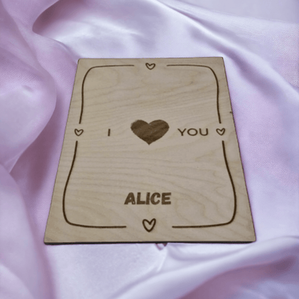 Personalisierte I Love You A4-Holzgravur Einzigartiges Geschenk für Liebende - Styon