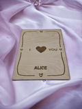 Personalisierte I Love You A4-Holzgravur Einzigartiges Geschenk für Liebende - Styon