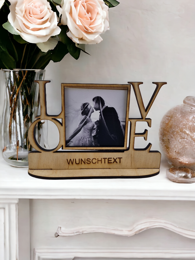 Rama foto din lemn dragoste text personalizat cadou