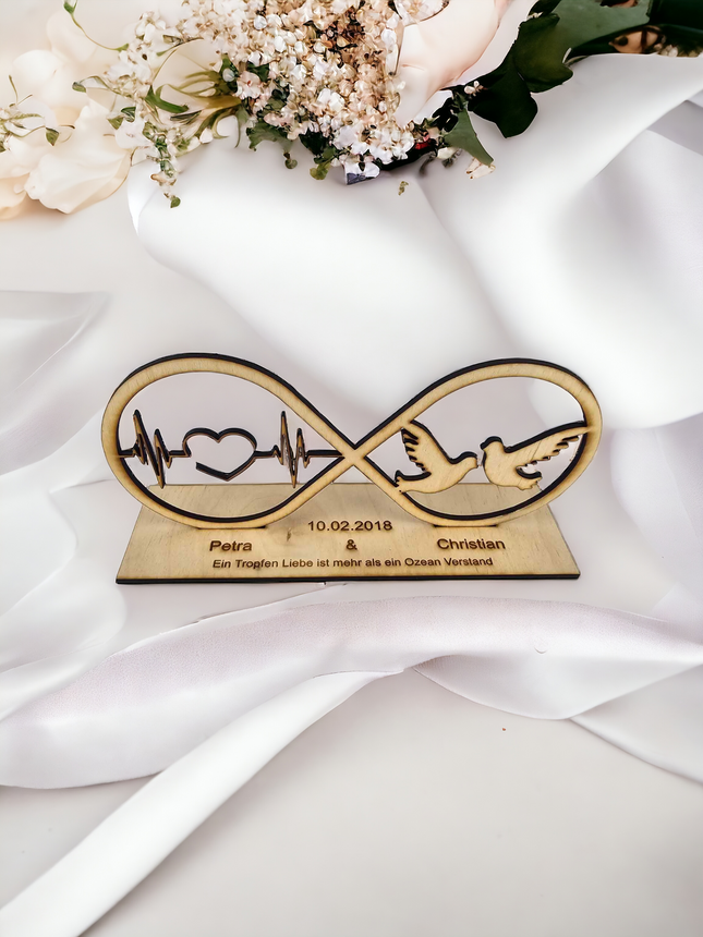 Hochzeitsgeschenk Unendlichkeitszeichen Personalisiert mit Text Verlobung