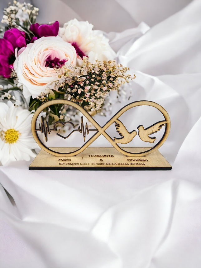 Hochzeitsgeschenk Unendlichkeitszeichen Personalisiert mit Text Verlobung