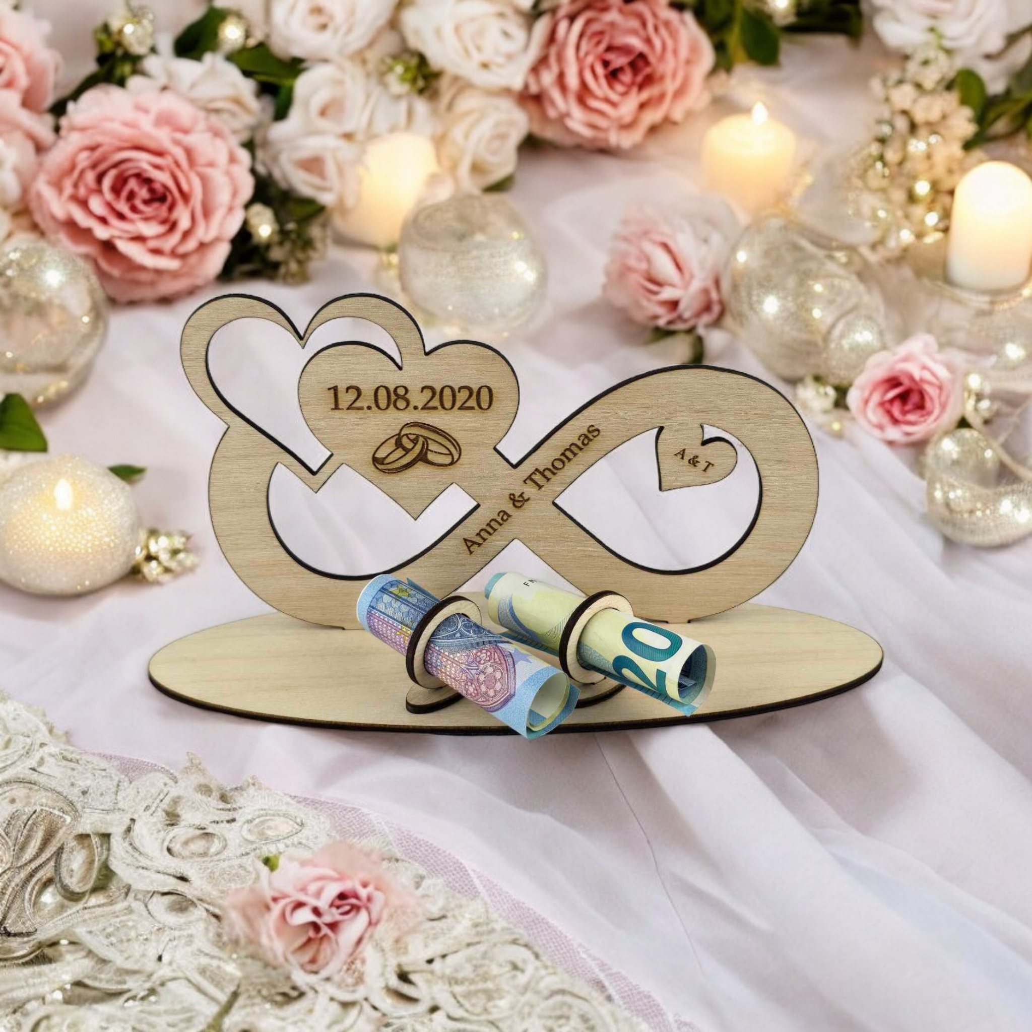 Personalisierte Unendlichkeit Geldgeschenk 17/24cm Hochzeit Geschenk