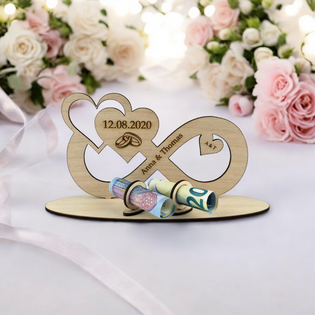 Personalisierte Unendlichkeit Geldgeschenk 17/24cm Hochzeit Geschenk