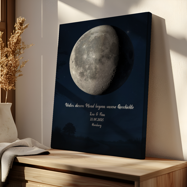 Personalisierte Mondphase Leinwand