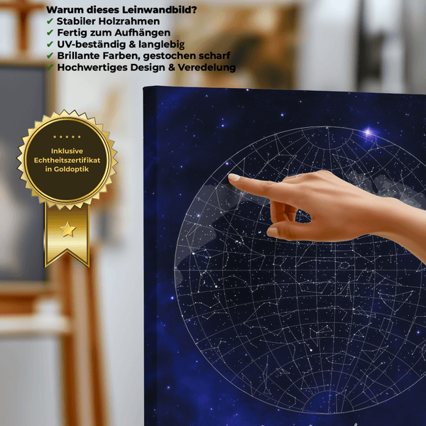 Sternenkarte Canvas Wohnzimmer