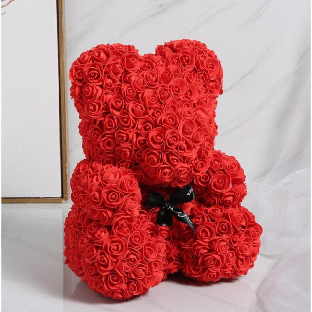 Bär mit roten Rosen 25 cm Valentinstag Jahrestag Hochzeit Geburtstag - Styon