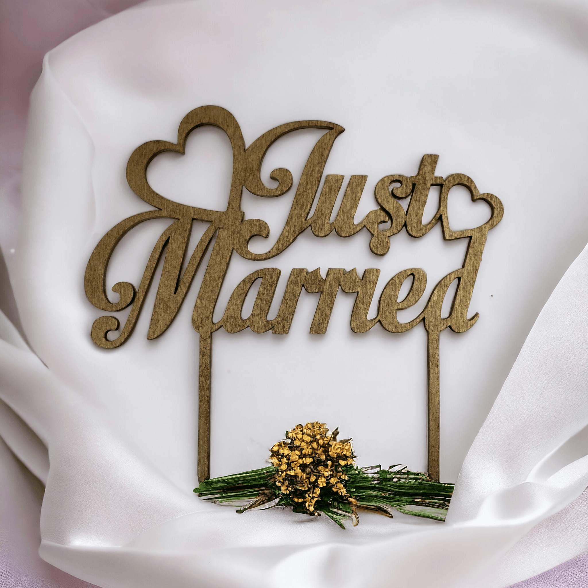 Beginnend Gold Gravur Holz Just Married ewige Liebe - Styon