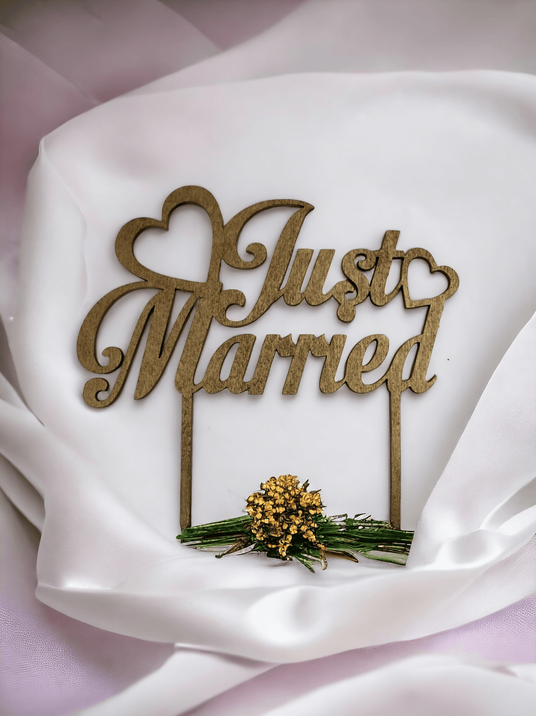 Beginnend Gold Gravur Holz Just Married ewige Liebe - Styon