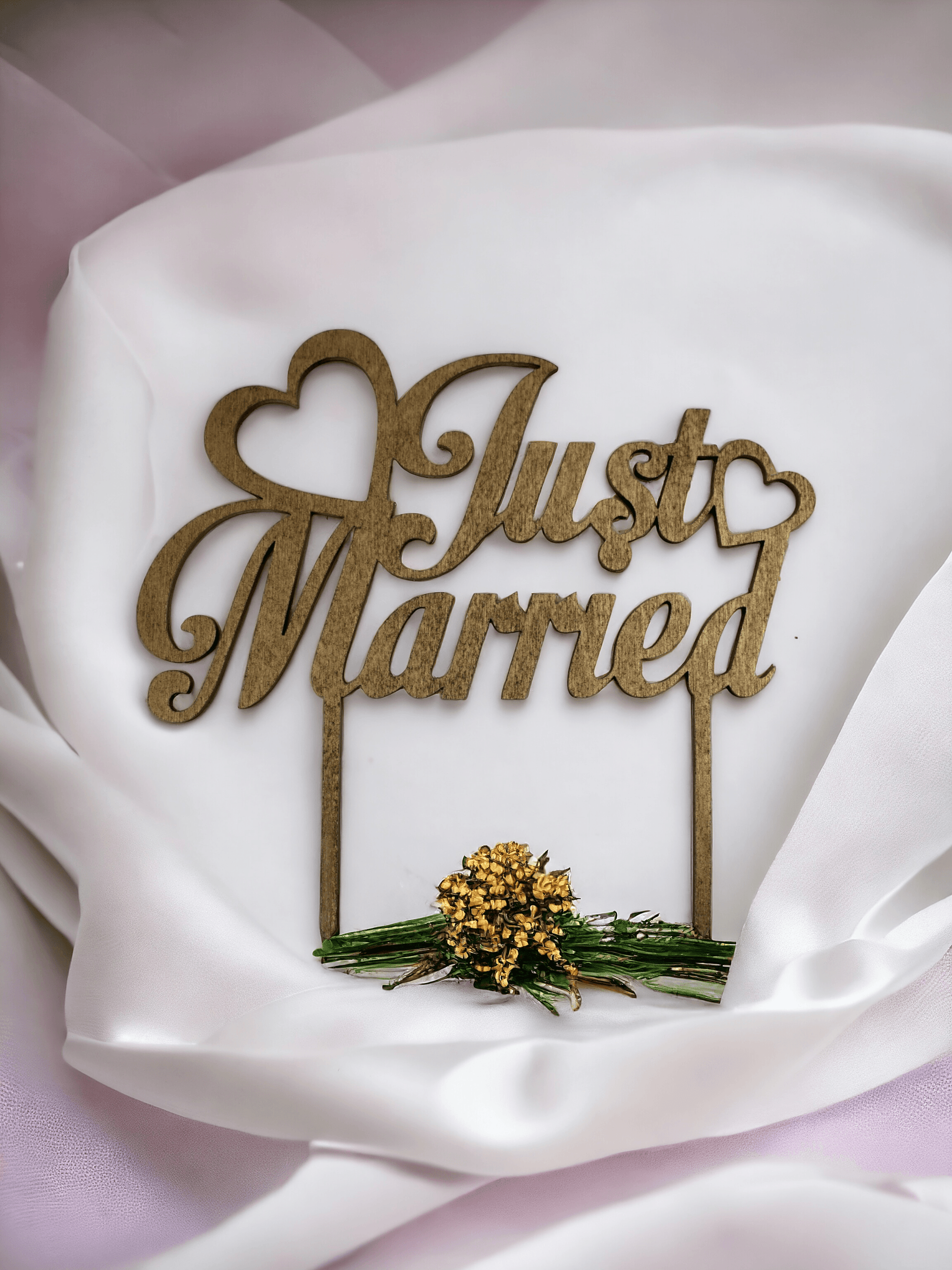 Beginnend Gold Gravur Holz Just Married ewige Liebe - Styon