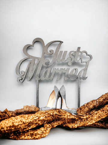 Beginnend Silver Gravur Holz Just Married ewige Liebe - Styon