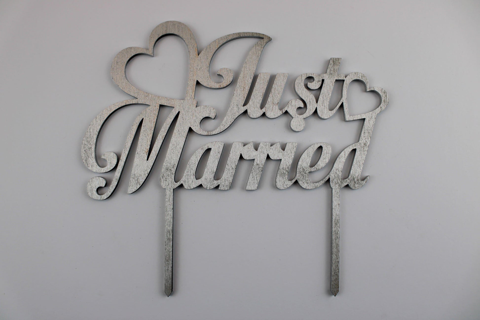 Beginnend Silver Gravur Holz Just Married ewige Liebe - Styon