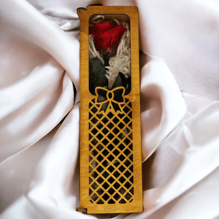 Ewige Rose in Laser Holzbox Unsterbliche Liebe Teak - Styon