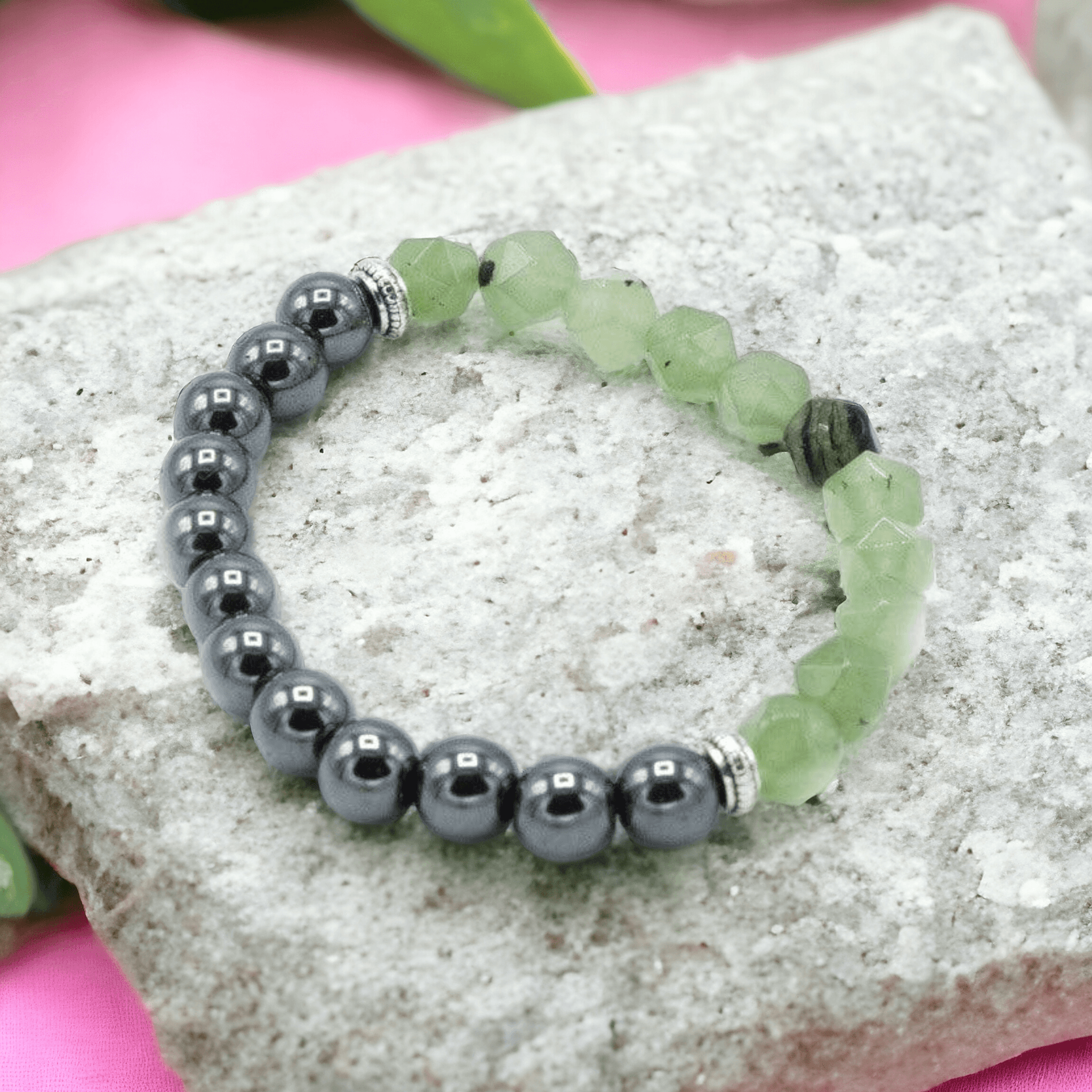 Facettiertes Edelsteinarmband - Magnetische Jade - Reichtum - Styon