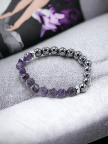 Facettiertes Edelsteinarmband - Magnetischer Amethyst - Schutz - Styon