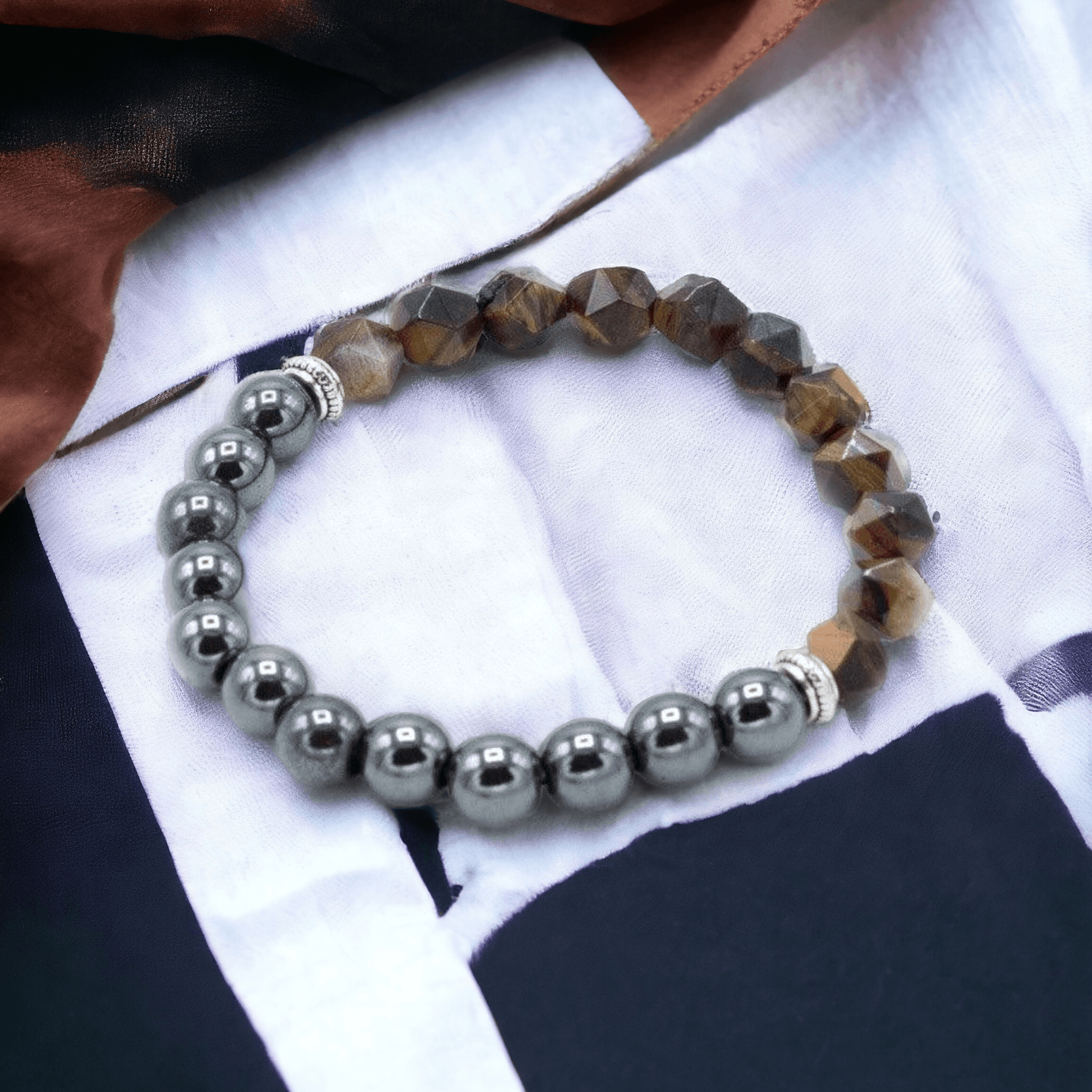 Facettiertes Edelsteinarmband - Magnetisches Tigerauge - Stärken - Styon