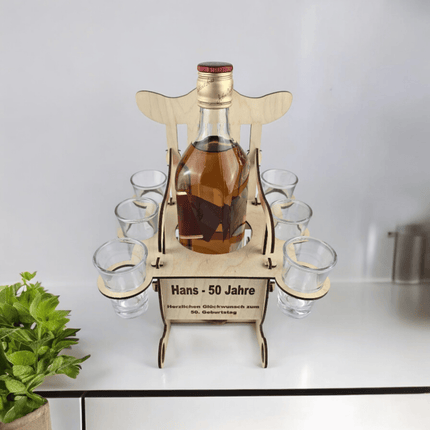 Flaschen Schaukelstuhl Geburtstagsgeschenk mit 6 Glashaltern - Styon