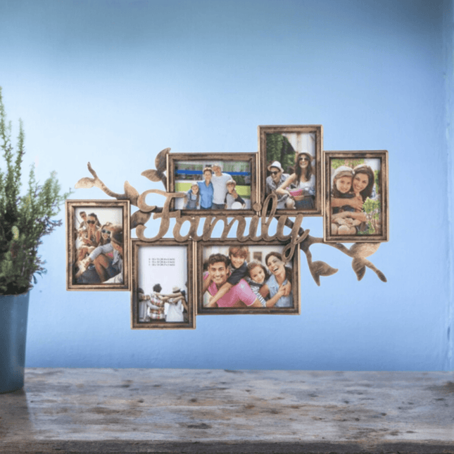 Fotorahmen "Family" in Bronze für 6 Fotos - 60x38 cm - Styon