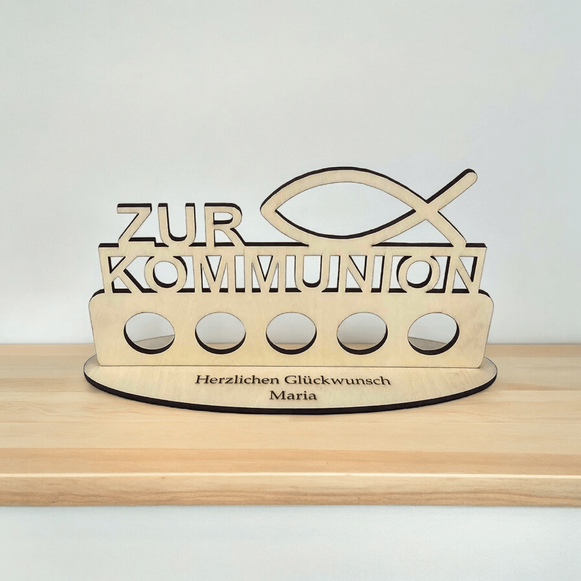 Geldhalter aus Holz Glückwünsche zur Kommunion - Styon