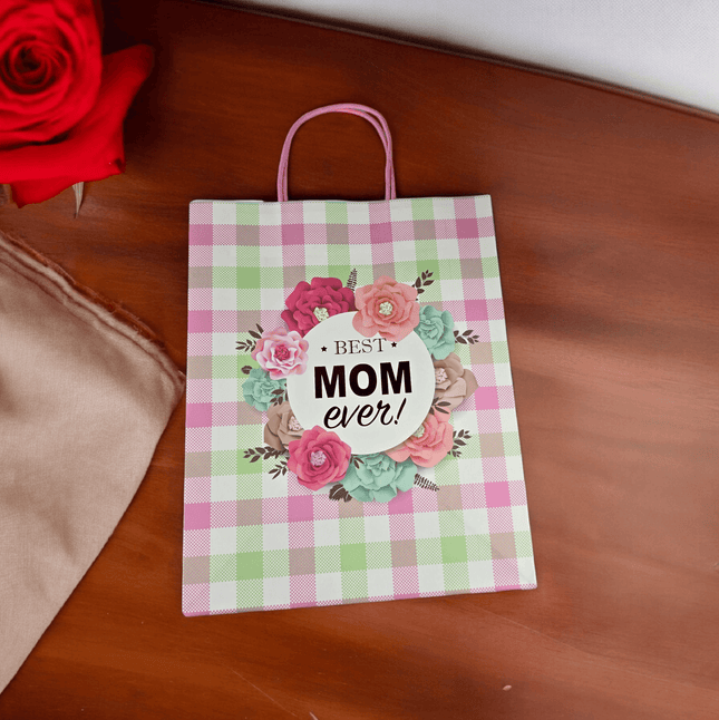 Geschenkverpackung Kraft Rosa Best Mom Ever - Styon