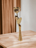 Goldene Rose mit goldener Vase, rote Geschenkbox,Geburtstag - Styon