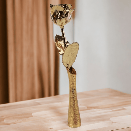 Goldene Rose mit goldener Vase, schwarz Geschenkbox,Geburtstag - Styon