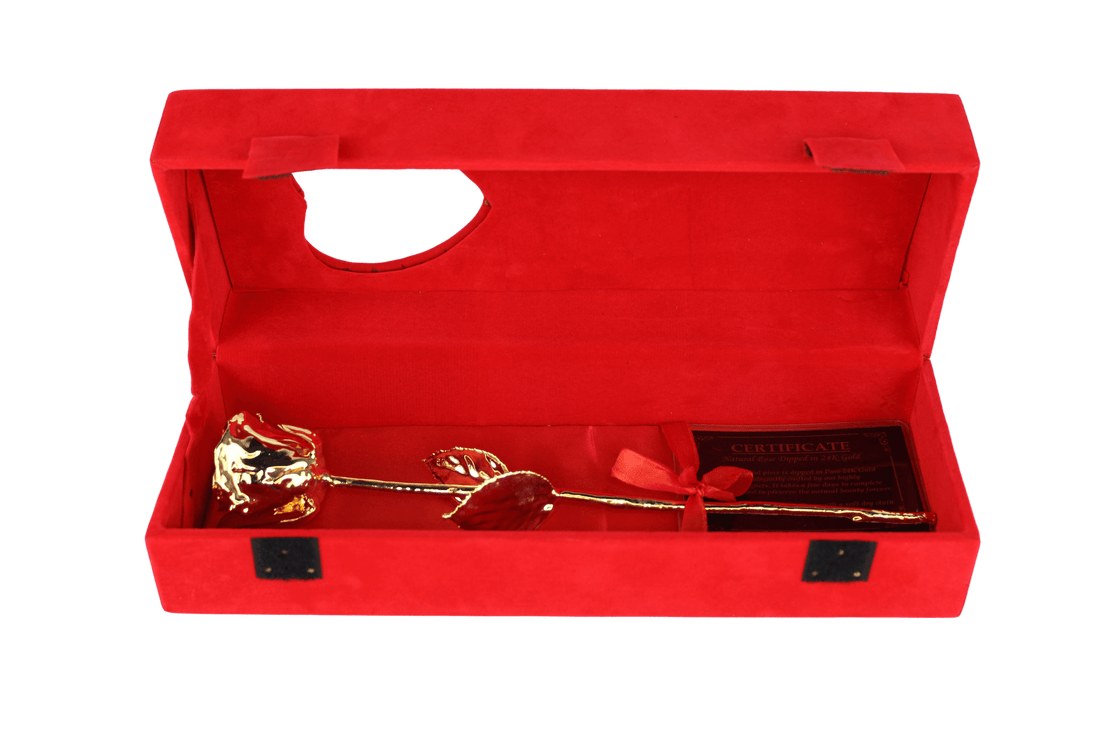 Goldene Rose rote Geschenkbox,Geburtstag,Muttertag - Styon