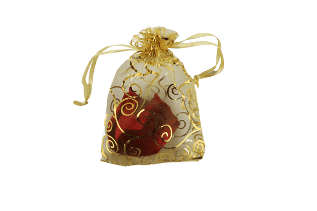 Goldene Tasche mit 5 duftenden Rosenblättern,kryogenisch - Styon