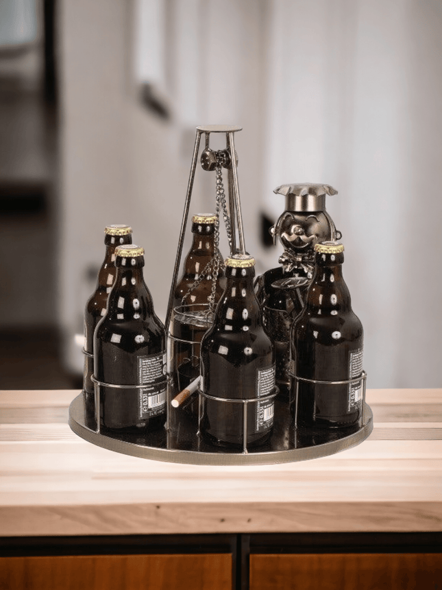 Grill-Bierflaschenhalter aus Metall für 6 Flaschen, Durchmesser: 30 cm - Styon
