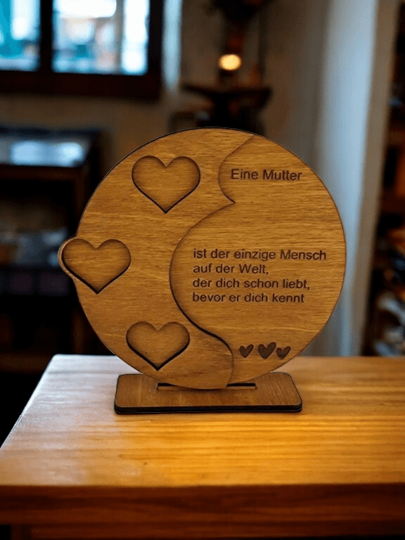 Holzgravur Bedingungslose Liebe für Mutter Gold - Styon