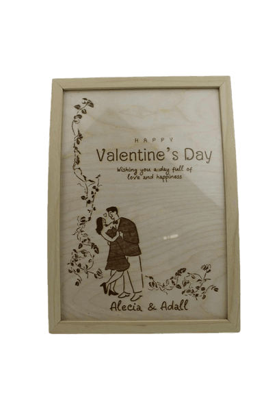 Holzgravur Valentine's Day Name personalisiertes Geschenk - Styon